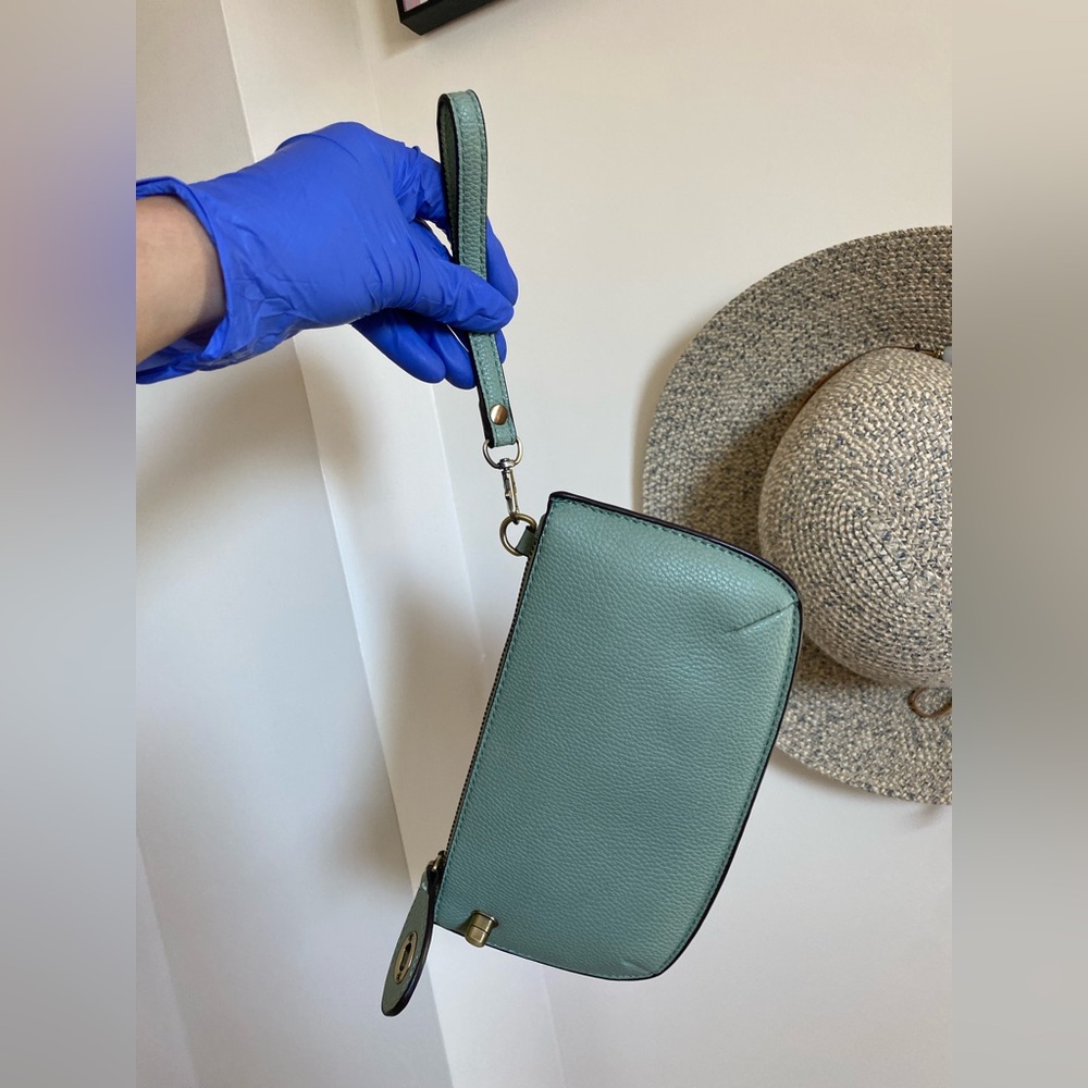 Joy Mini Green Leather Wristlet Crossbody Bag - Women